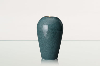 Memorial Cremation Urn "Serenity" - Large | Oily Green Melange | Ceramic Urn - Pulvis Art Urns