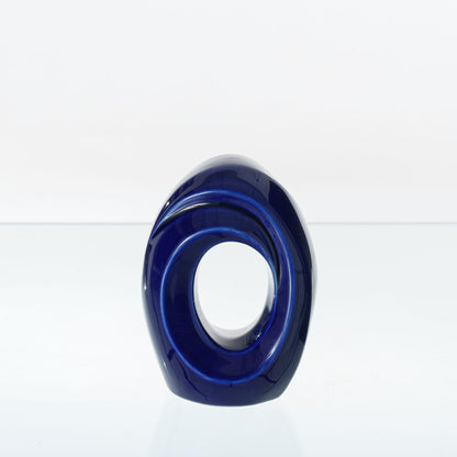 Pulvis Art Urns Adult Size Urn Mini Cremation Urn "The Passage" - Handmade Ceramic Urn | Cobalt Metallic