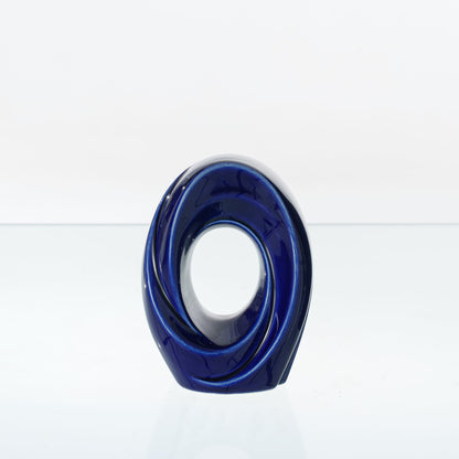 Pulvis Art Urns Adult Size Urn Mini Cremation Urn "The Passage" - Handmade Ceramic Urn | Cobalt Metallic