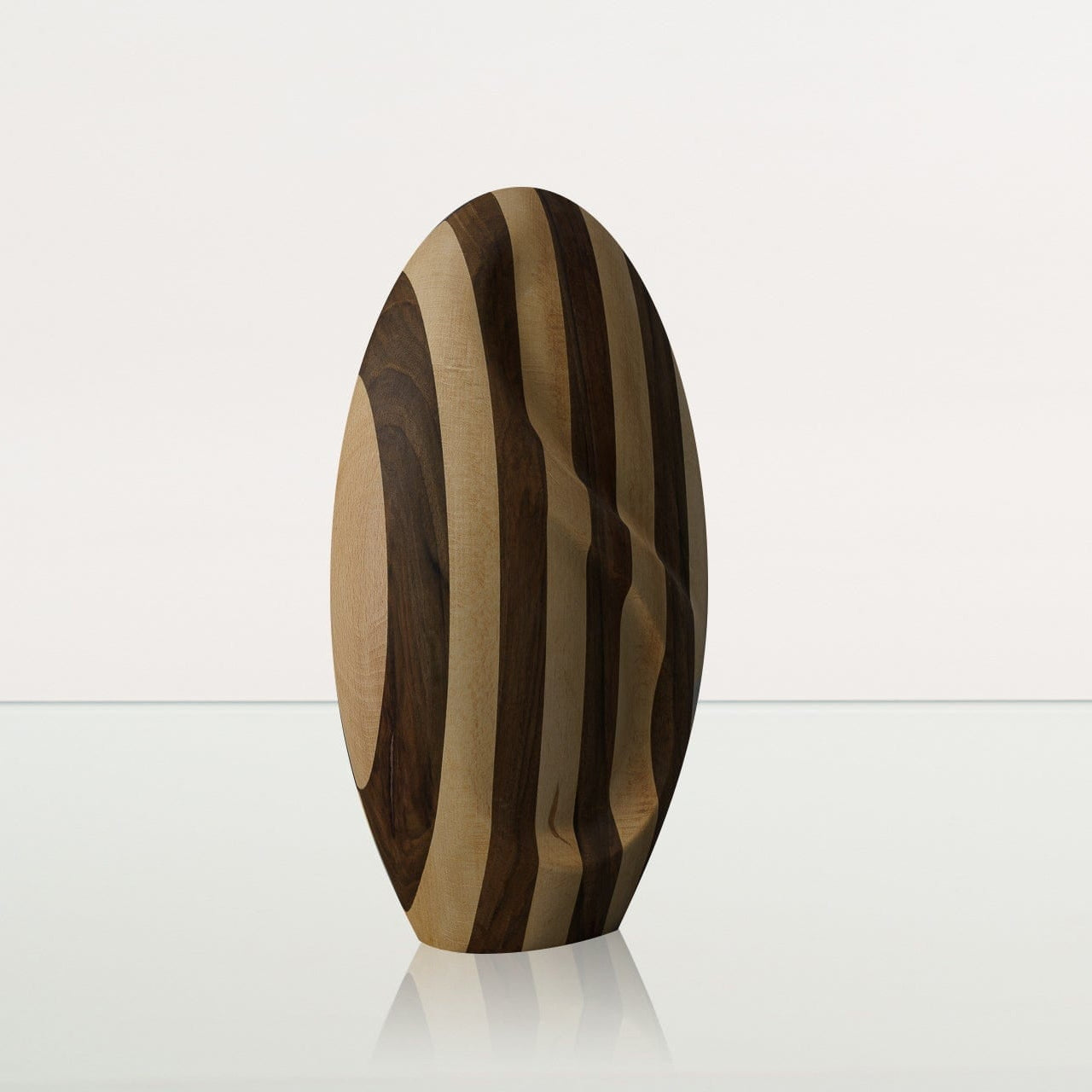 Striped Wooden Urn "Eternity" - Genuine Walnut & Beech Urn - Pulvis Art Urns