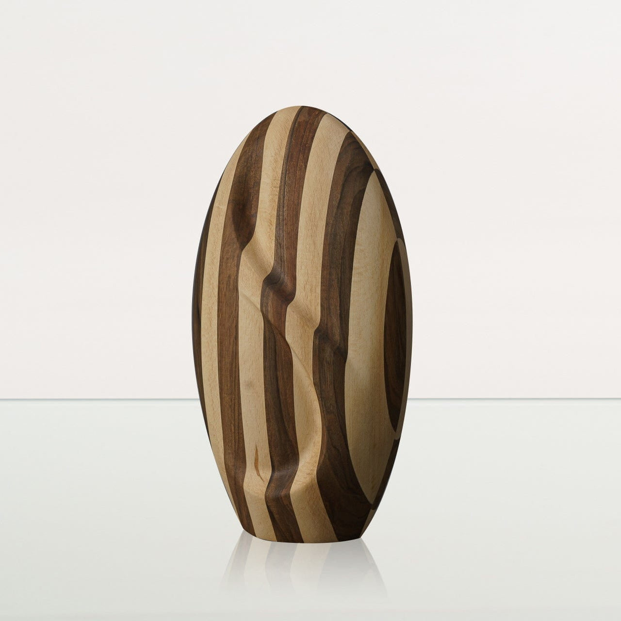 Striped Wooden Urn "Eternity" - Genuine Walnut & Beech Urn - Pulvis Art Urns