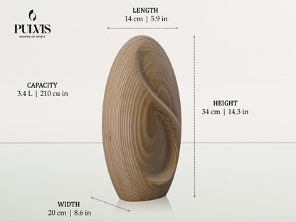 Pulvis Art Urns Adult Size Urn Wooden Cremation Urn "Eternity" - Premium Plywood Urn