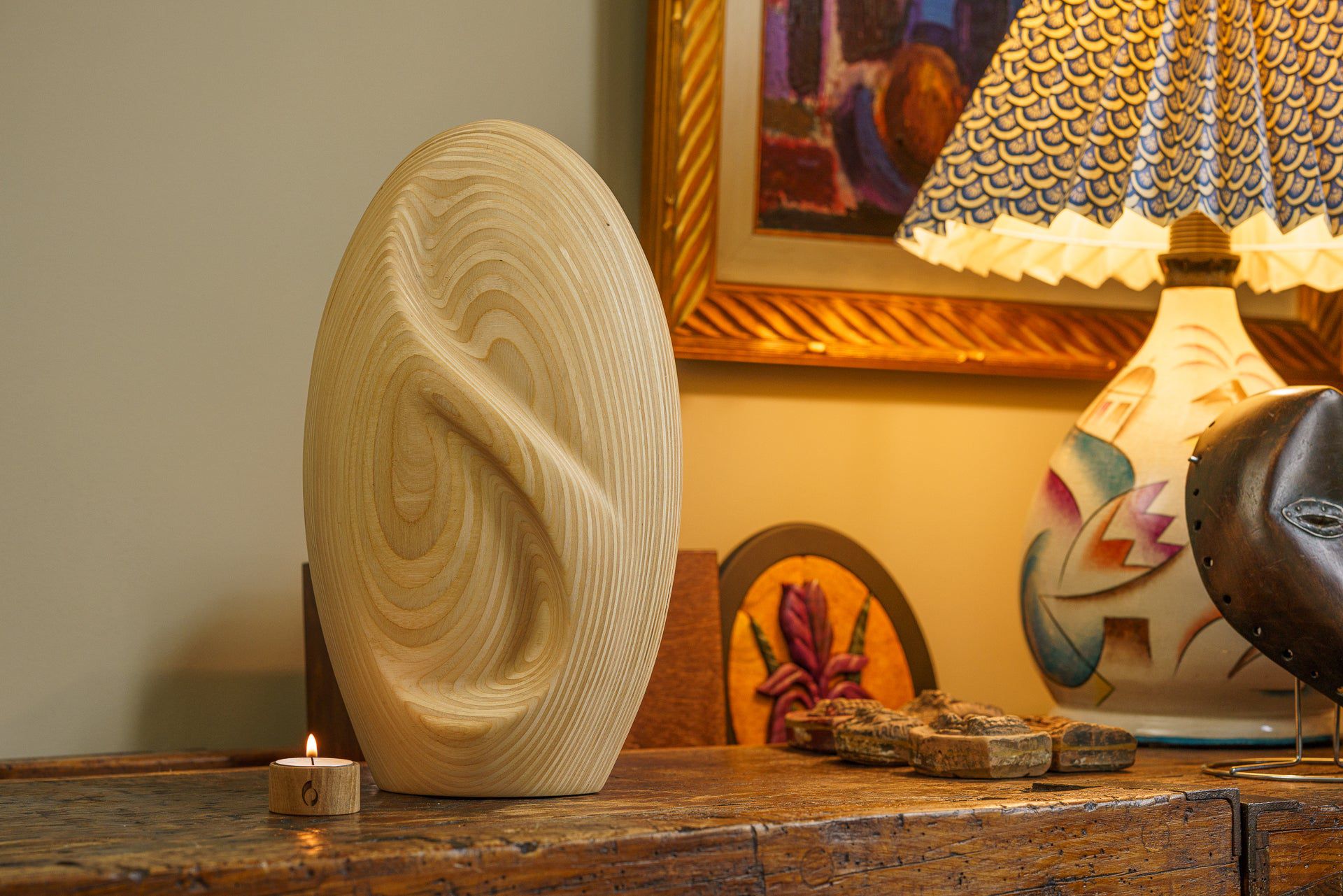 Wooden Cremation Urn "Eternity" - Premium Plywood Urn - Pulvis Art Urns