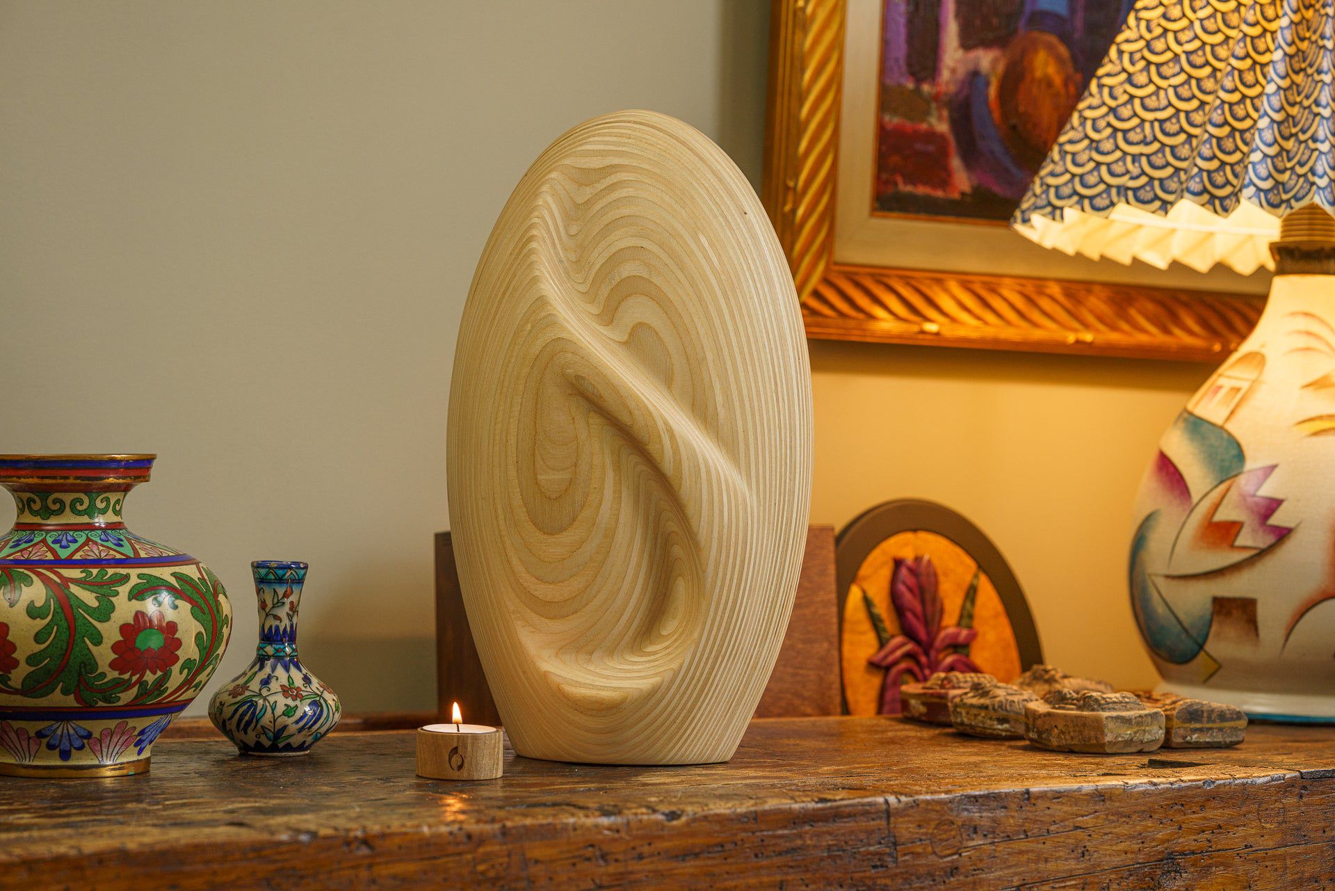 Wooden Cremation Urn "Eternity" - Premium Plywood Urn - Pulvis Art Urns