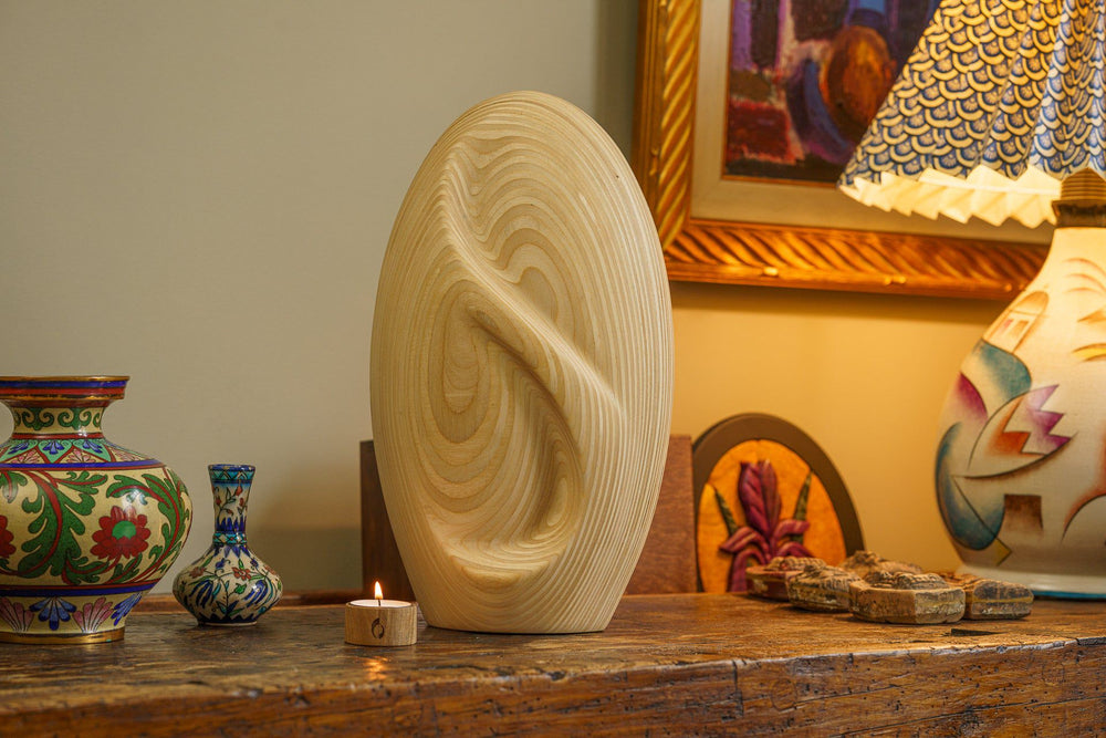 Pulvis Art Urns Adult Size Urn Wooden Cremation Urn "Eternity" - Premium Plywood Urn