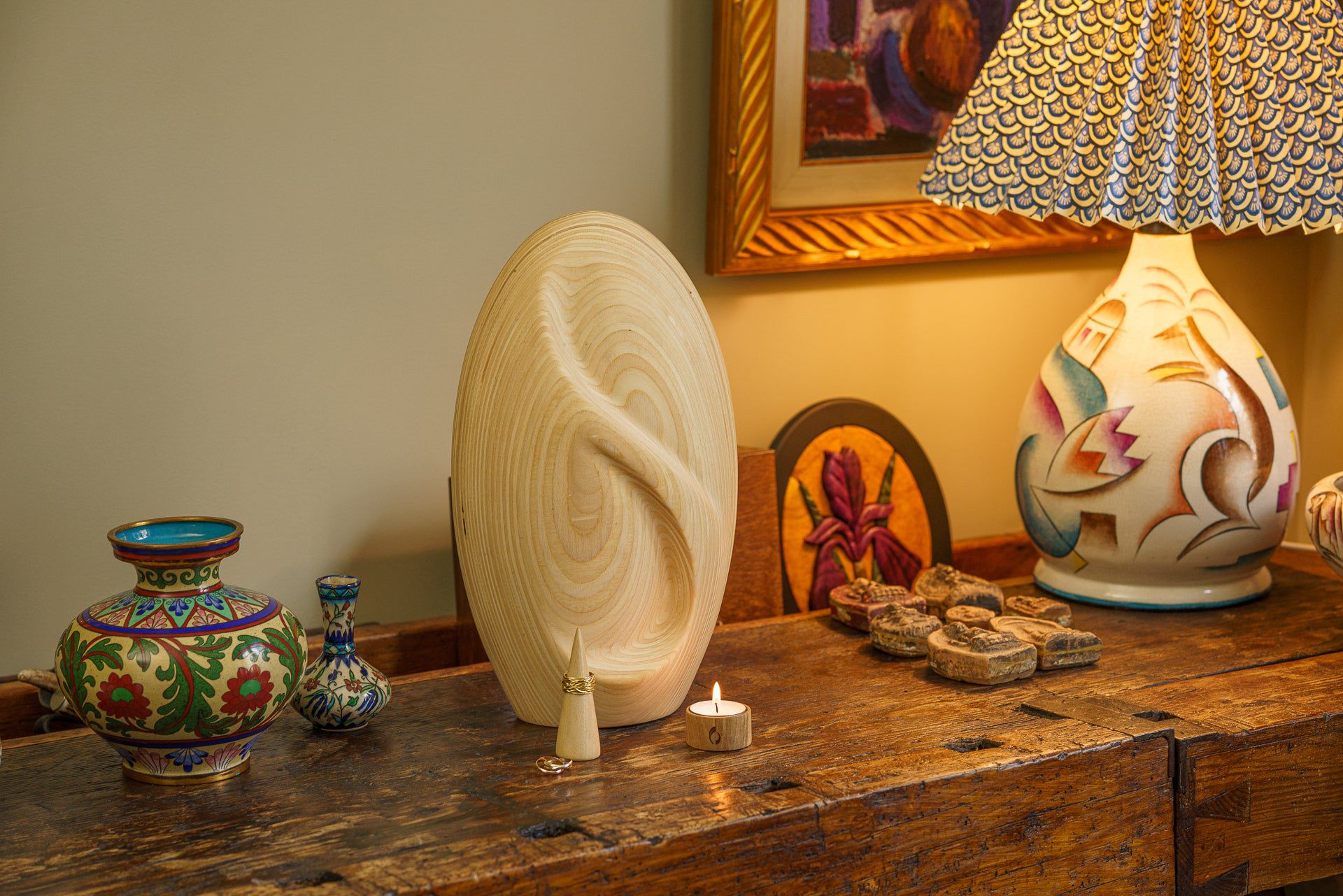 Wooden Cremation Urn "Eternity" - Premium Plywood Urn - Pulvis Art Urns