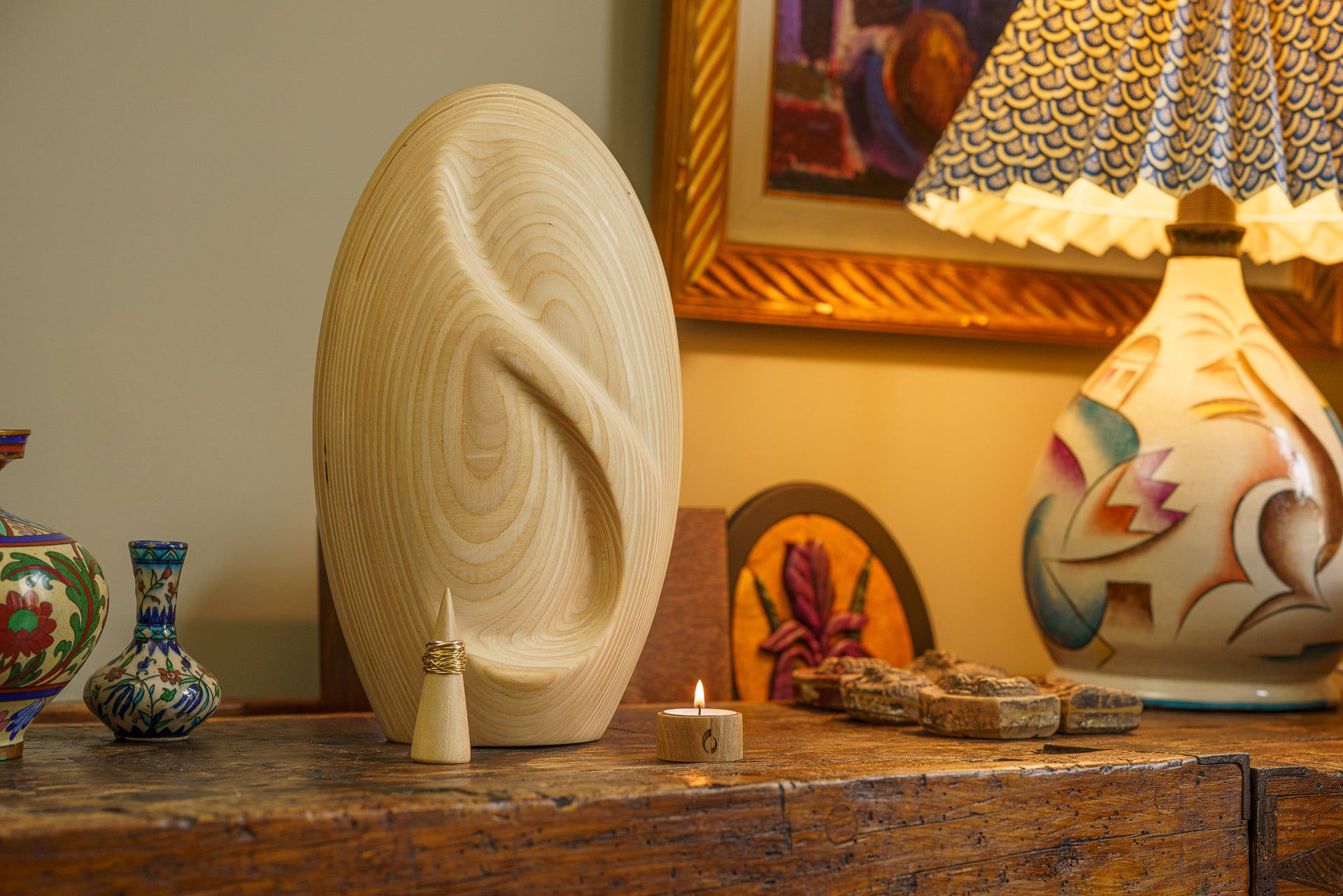 Wooden Cremation Urn "Eternity" - Premium Plywood Urn - Pulvis Art Urns