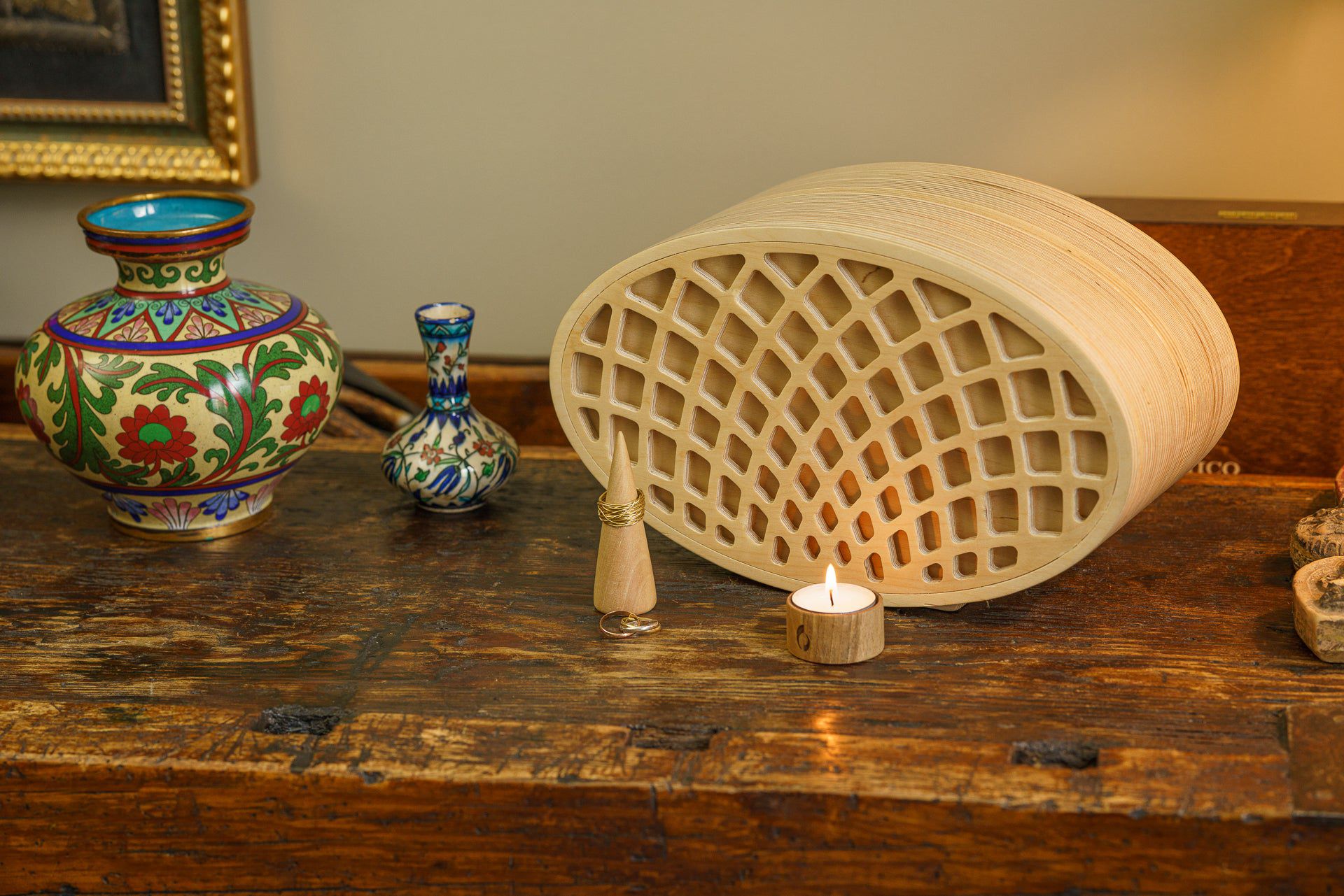 Wooden Cremation Urn "Remembrance" - Handmade - Rhomb Urn - Pulvis Art Urns