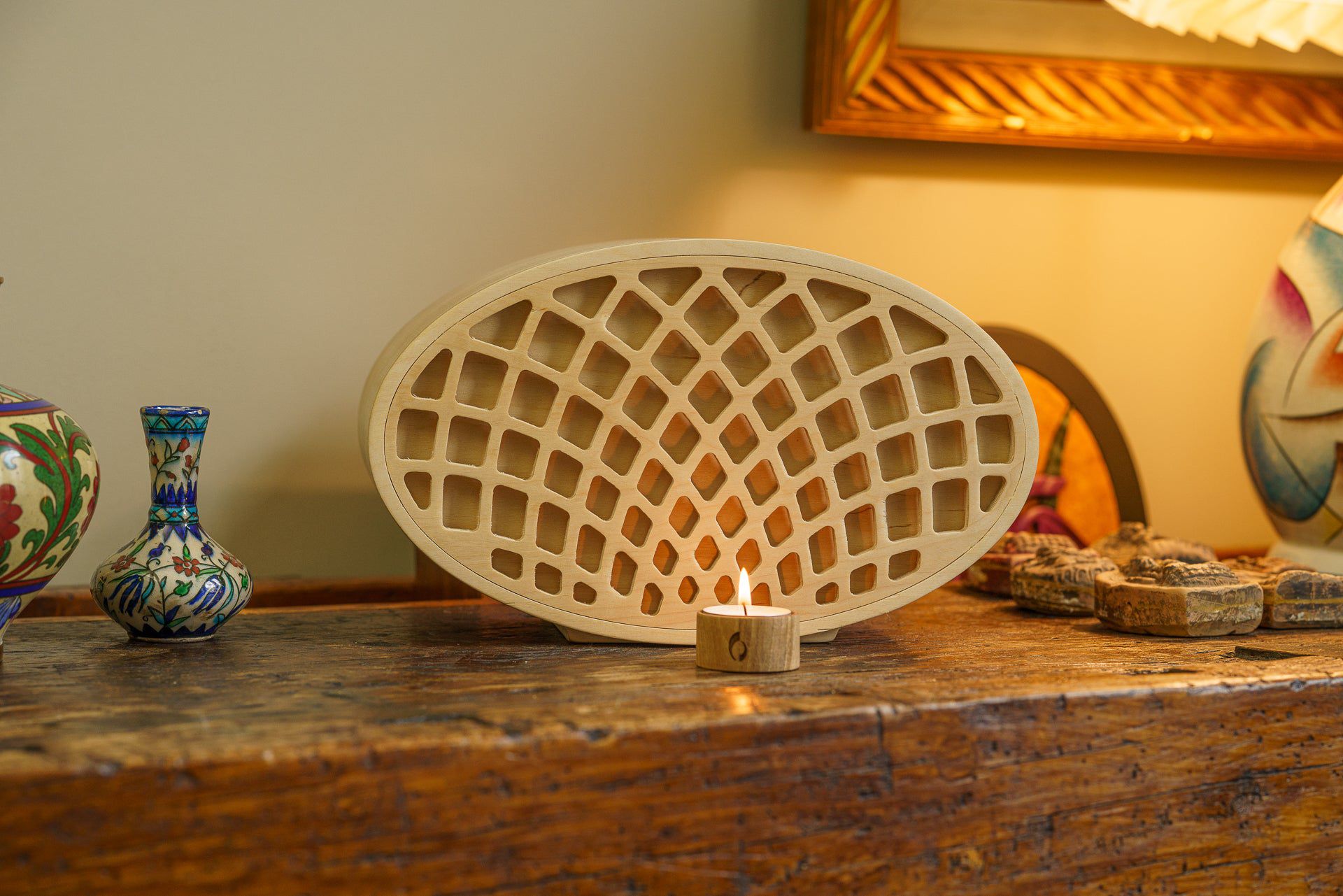 Wooden Cremation Urn "Remembrance" - Handmade - Rhomb Urn - Pulvis Art Urns