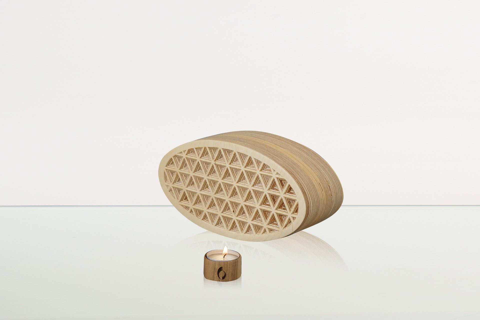 Wooden Cremation Urn "Remembrance" - Handmade - Uroko Pattern - Pulvis Art Urns