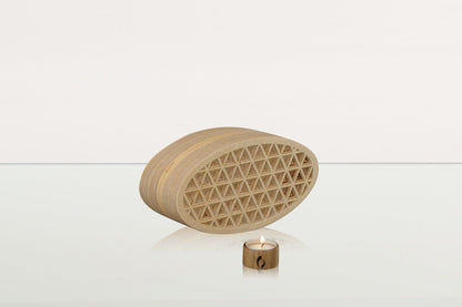 Wooden Cremation Urn "Remembrance" - Handmade - Uroko Pattern - Pulvis Art Urns