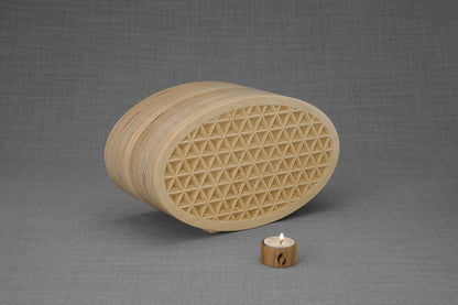 Wooden Cremation Urn "Remembrance" - Handmade - Uroko Pattern - Pulvis Art Urns