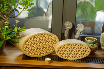 Wooden Cremation Urn "Remembrance" - Handmade - Uroko Pattern - Pulvis Art Urns