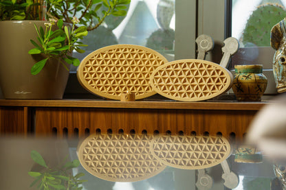 Wooden Cremation Urn "Remembrance" - Handmade - Uroko Pattern - Pulvis Art Urns