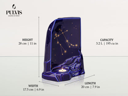 Pulvis Art Urns Adult Size Urn Zodiac Urn for Ashes "Aries" - Large | Star Sign Urn