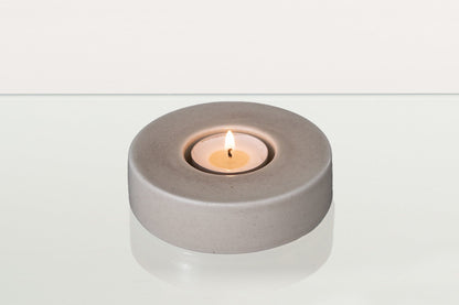 Caleo Handmade Candleholder for Cremation Urns - Beige Grey | Ceramic - Pulvis Art Urns