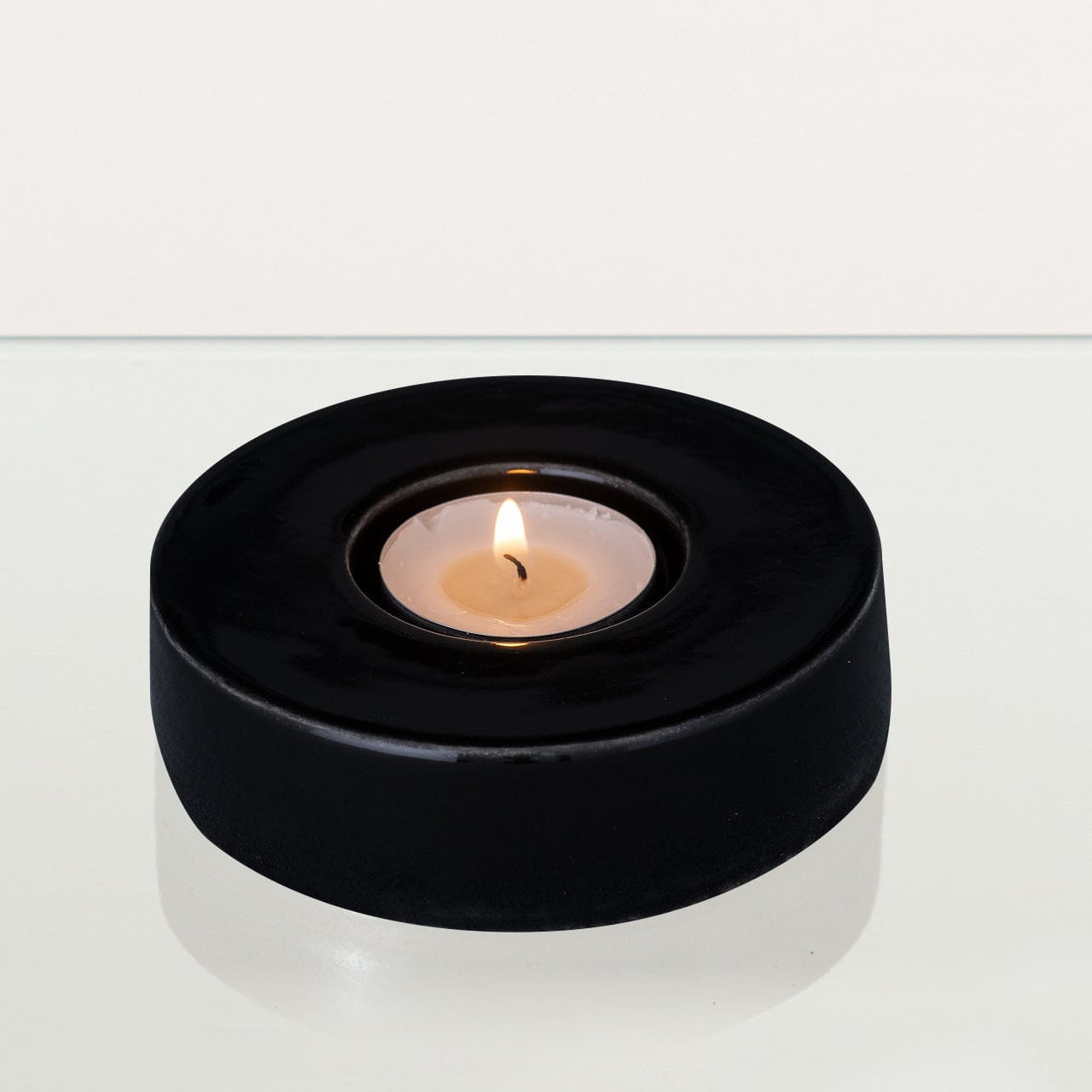 Caleo Handmade Candleholder for Cremation Urns - Lamp Black | Ceramic - Pulvis Art Urns
