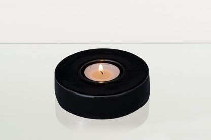 Caleo Handmade Candleholder for Cremation Urns - Lamp Black | Ceramic - Pulvis Art Urns
