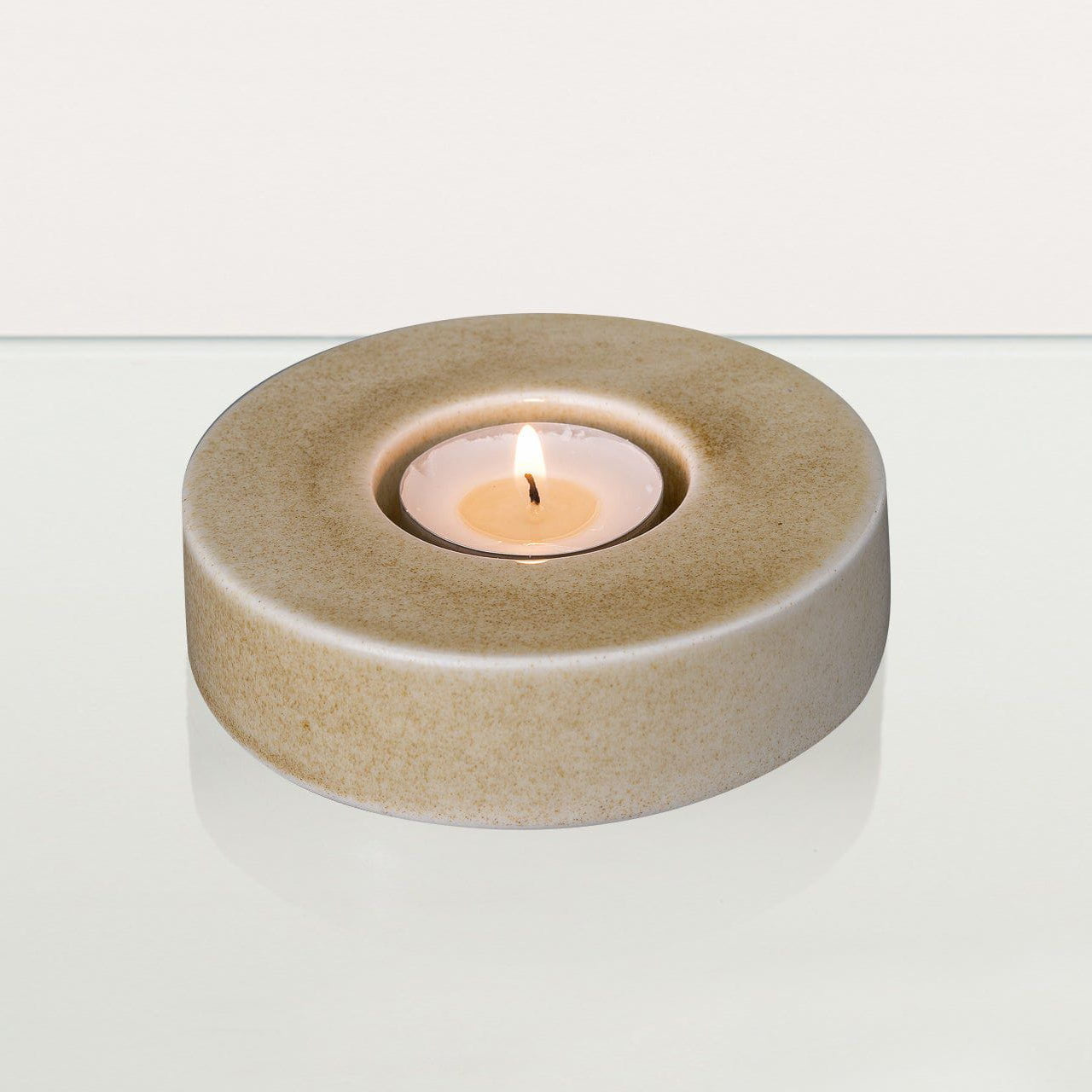 Caleo Handmade Candleholder for Cremation Urns - Light Sand | Ceramic - Pulvis Art Urns