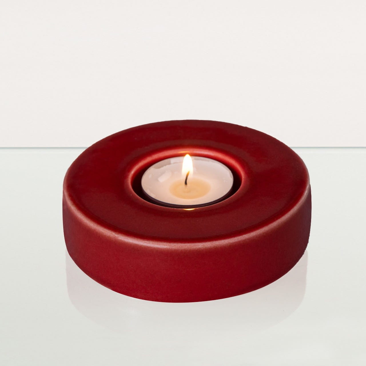 Caleo Handmade Candleholder for Cremation Urns - Red | Ceramic - Pulvis Art Urns