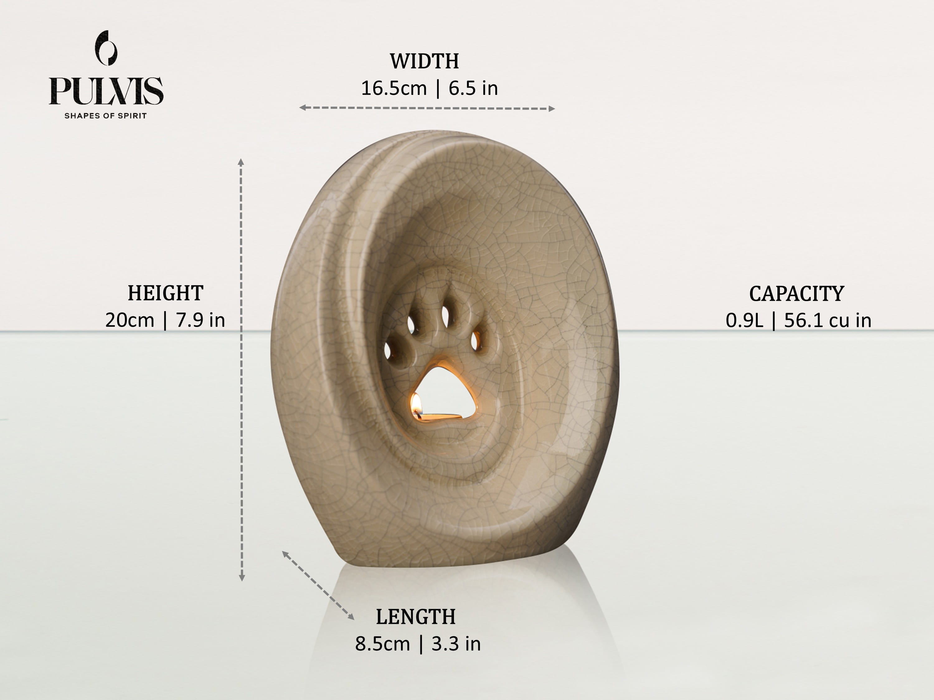 Pulvis Art Urns Paw - candle holder Custom Decorated Pet Urn - Handmade | Ceramic Pet Urn