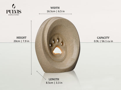 Pulvis Art Urns Paw - candle holder Custom Decorated Pet Urn - Handmade | Ceramic Pet Urn