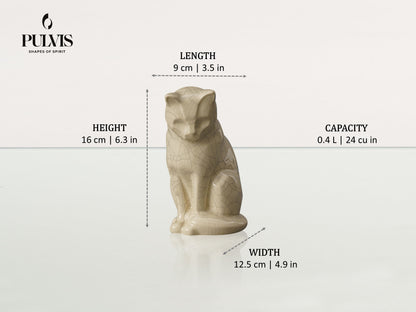 Pulvis Art Urns Neko - mini sitting cat Custom Decorated Pet Urn - Handmade | Ceramic Pet Urn