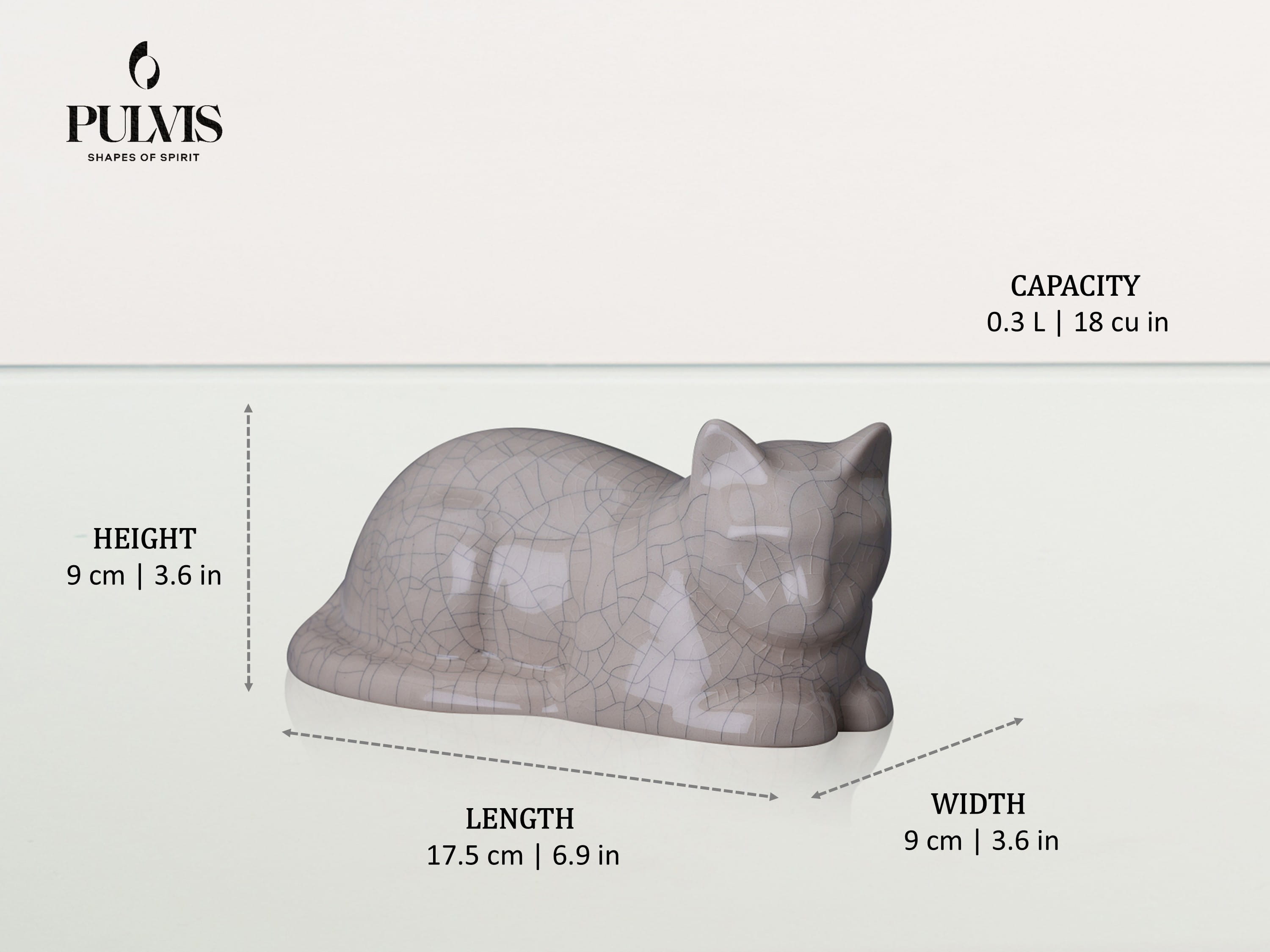 Pulvis Art Urns Cat - mini laying cat Custom Decorated Pet Urn - Handmade | Ceramic Pet Urn