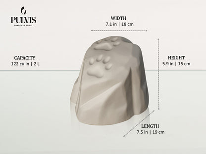 Pulvis Art Urns Paw Print Custom Decorated Pet Urn - Handmade | Ceramic Pet Urn