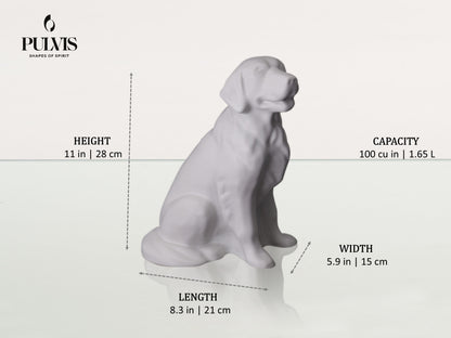 Pulvis Art Urns Golden Retriever Custom Decorated Pet Urn - Handmade | Ceramic Pet Urn