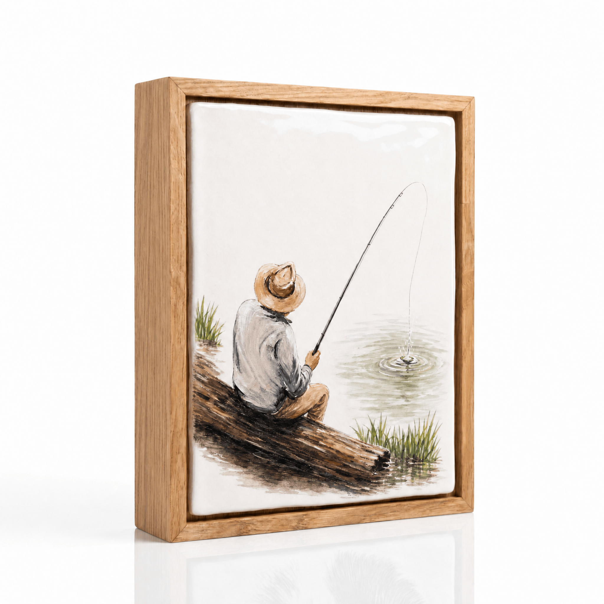 Pulvis Art Urns Custom Keepsake Human Urn - Moment In Time - Hand Decorated Ceramic Tile | Wall Mounted | Frame Urn