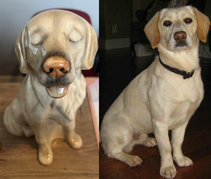 Pulvis Art Urns Custom Pet Urn Custom Decorated Pet Urn - Handmade | Golden Retriever | Ceramic Pet Urn