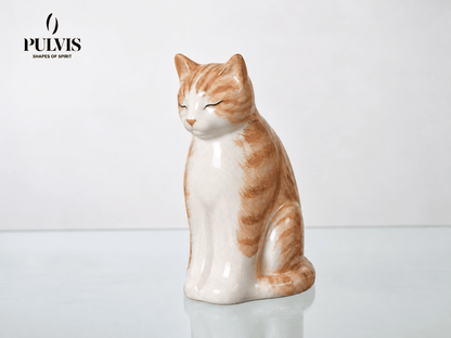 Pulvis Art Urns Custom Pet Urn Custom Decorated Pet Urn - Handmade | Meow Cat | Ceramic Pet Urn