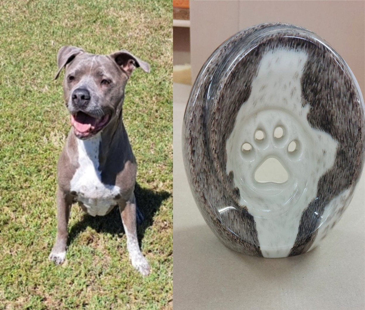 Pulvis Art Urns Custom Pet Urn Custom Decorated Pet Urn - Handmade | Paw - Candle Holder | Ceramic Pet Urn