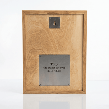 Pulvis Art Urns Custom Pet Urn - Moment In Time - Hand Decorated Ceramic Tile | Wall Mounted | Frame Urn
