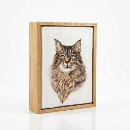 Pulvis Art Urns Custom Pet Urn - Moment In Time - Hand Decorated Ceramic Tile | Wall Mounted | Frame Urn