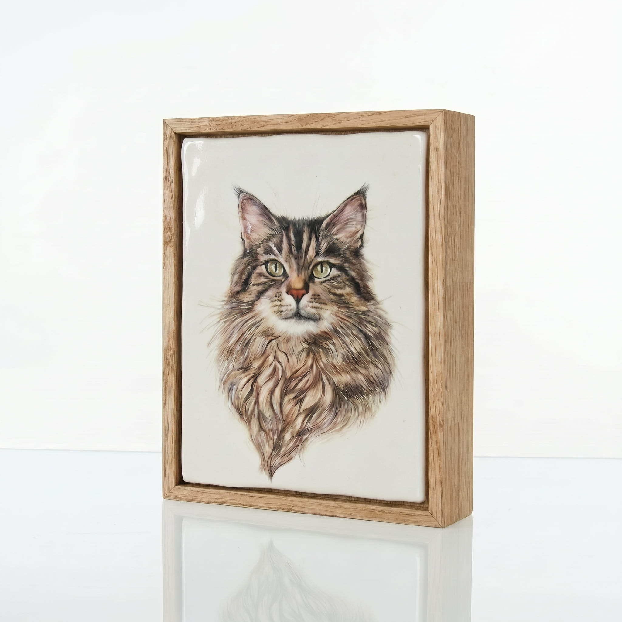 Pulvis Art Urns Custom Pet Urn - Moment In Time - Hand Decorated Ceramic Tile | Wall Mounted | Frame Urn