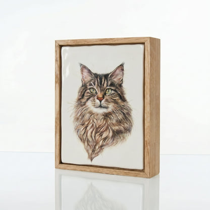 Pulvis Art Urns Custom Pet Urn - Moment In Time - Hand Decorated Ceramic Tile | Wall Mounted | Frame Urn