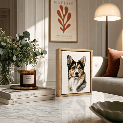 Pulvis Art Urns Custom Pet Urn - Moment In Time - Hand Decorated Ceramic Tile | Wall Mounted | Frame Urn