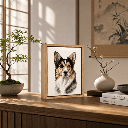 Pulvis Art Urns Custom Pet Urn - Moment In Time - Hand Decorated Ceramic Tile | Wall Mounted | Frame Urn