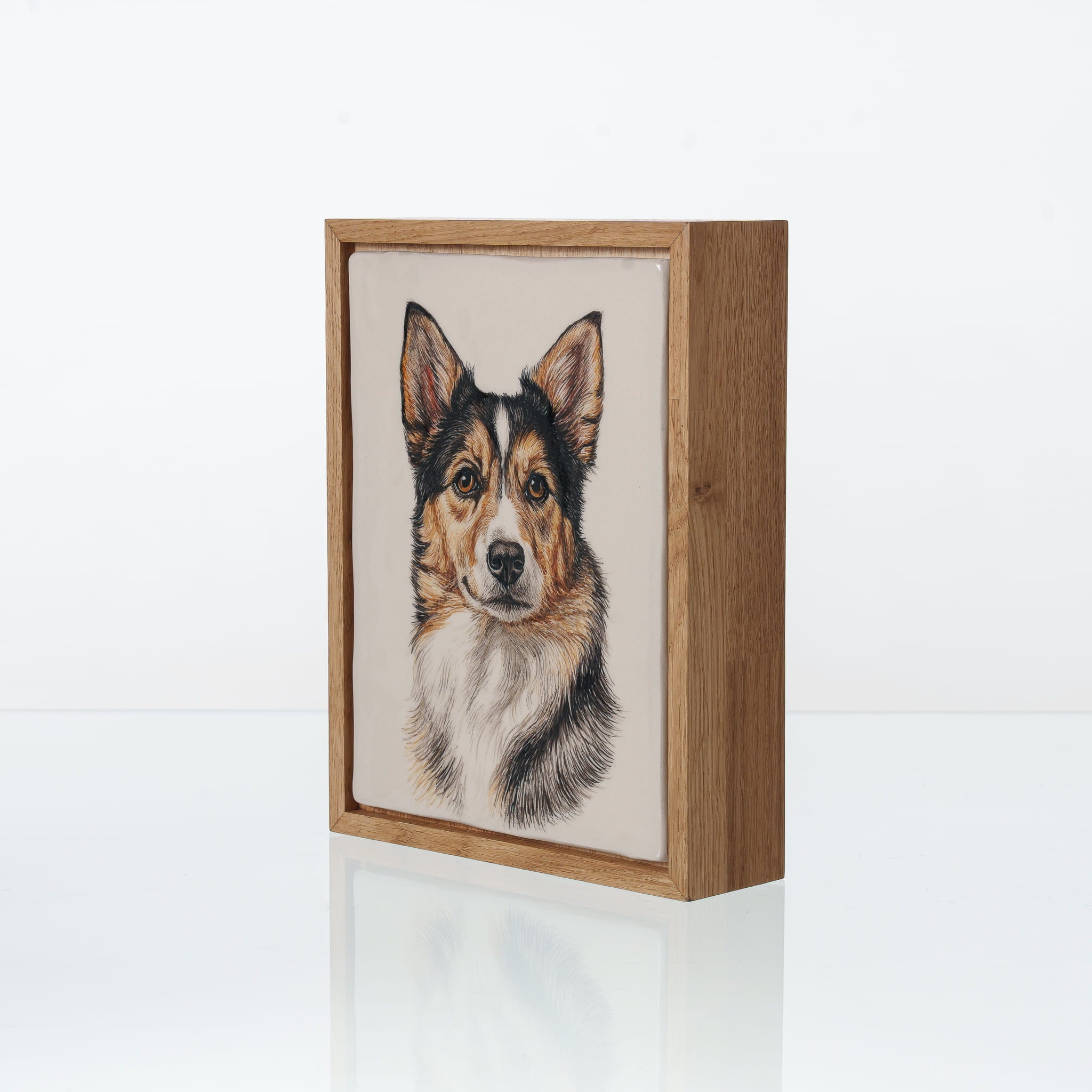 Pulvis Art Urns Custom Pet Urn - Moment In Time - Hand Decorated Ceramic Tile | Wall Mounted | Frame Urn