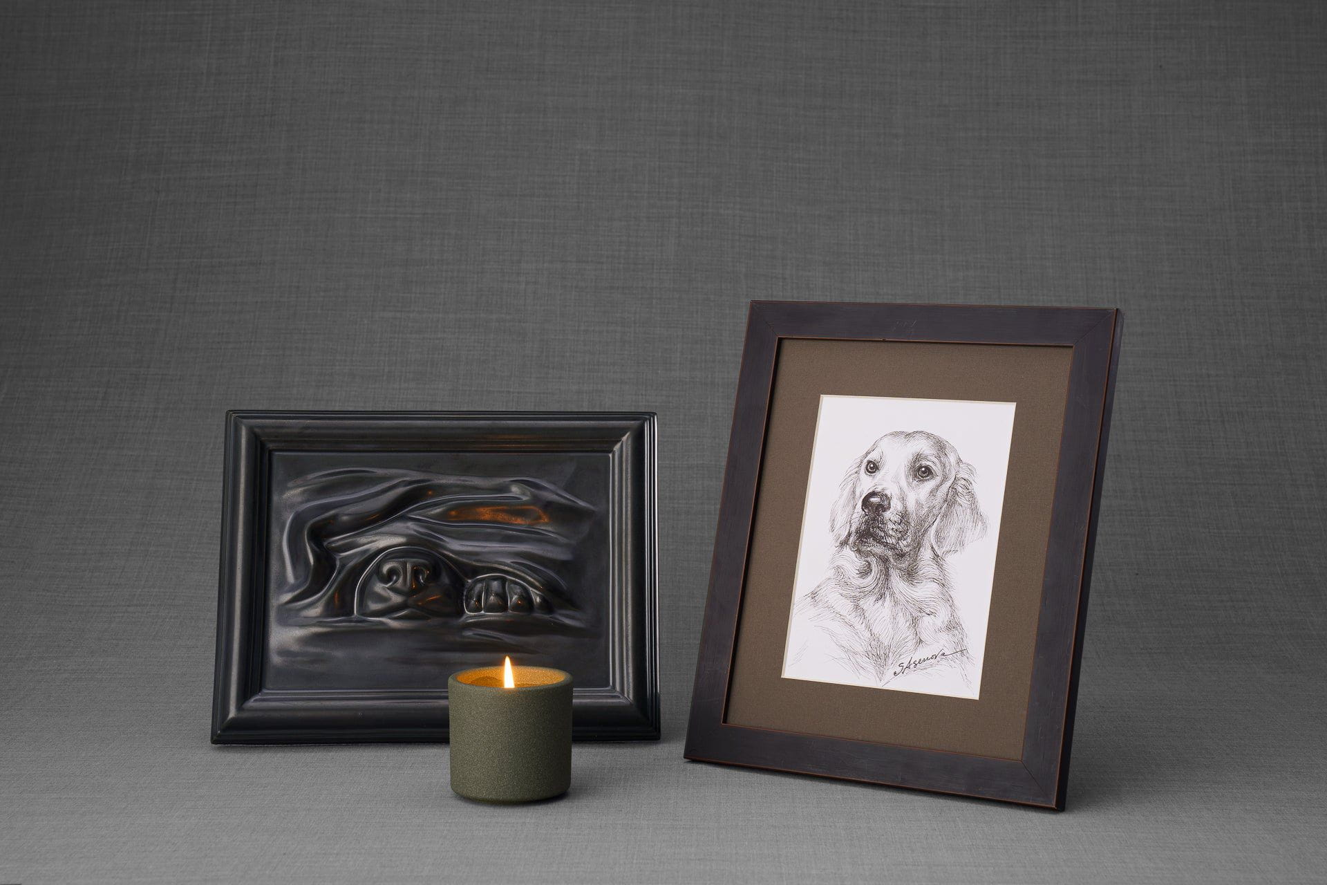 Dog Snout Bundle - 4 Pieces - Portrait | Urn | Nameplate Holder | Scented Candle - Pulvis Art Urns