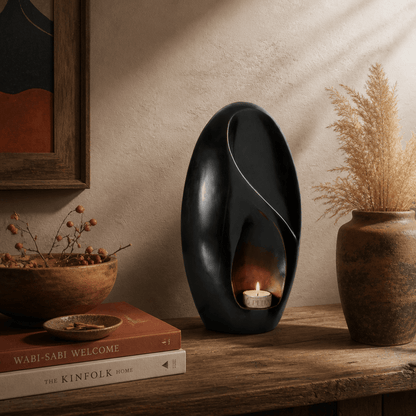 Pulvis Art Urns Exclusive Urn Cast Bronze Cremation Urn "Eternity" - Dark Patina | Exclusive Bronze Urn