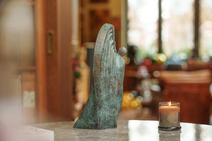 Pulvis Art Urns Exclusive Urn Cast Bronze Cremation Urn "Guardian" - Green Patina | Exclusive Bronze Urn