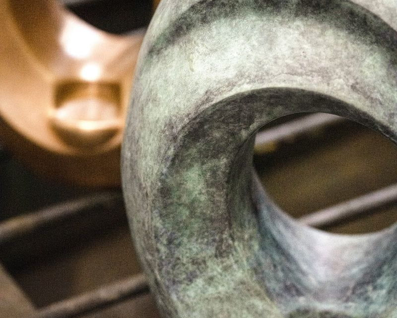 Pulvis Art Urns Exclusive Urn Cast Bronze Cremation Urn "The Passage" - Green Patina | Exclusive Bronze Urn