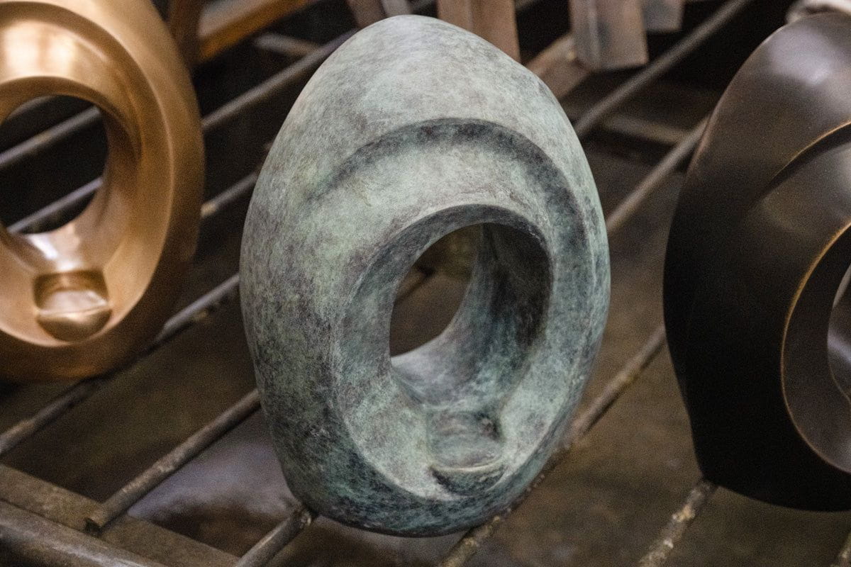 Pulvis Art Urns Exclusive Urn Cast Bronze Cremation Urn "The Passage" - Green Patina | Exclusive Bronze Urn