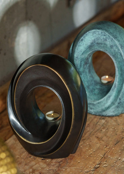 Pulvis Art Urns Exclusive Urn Cast Bronze Cremation Urn "The Passage" - Green Patina | Exclusive Bronze Urn