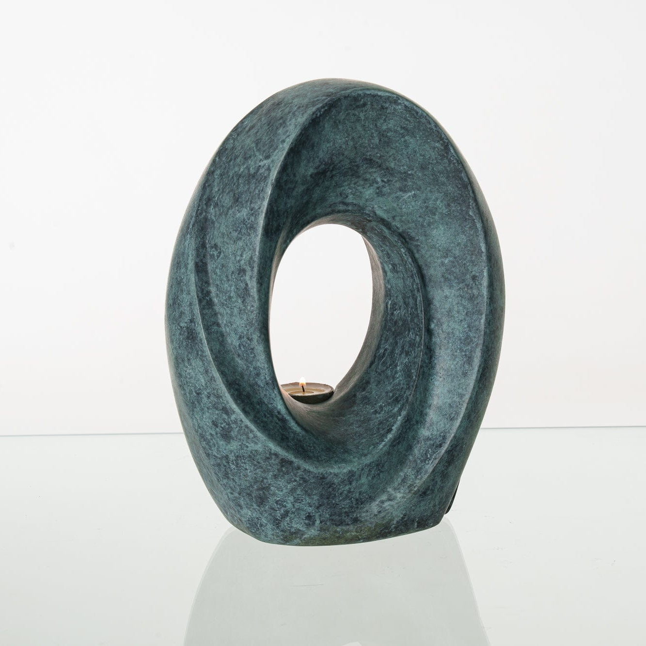 Pulvis Art Urns Exclusive Urn Cast Bronze Cremation Urn "The Passage" - Green Patina | Exclusive Bronze Urn