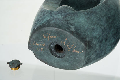 Pulvis Art Urns Exclusive Urn Cast Bronze Cremation Urn "The Passage" - Green Patina | Exclusive Bronze Urn