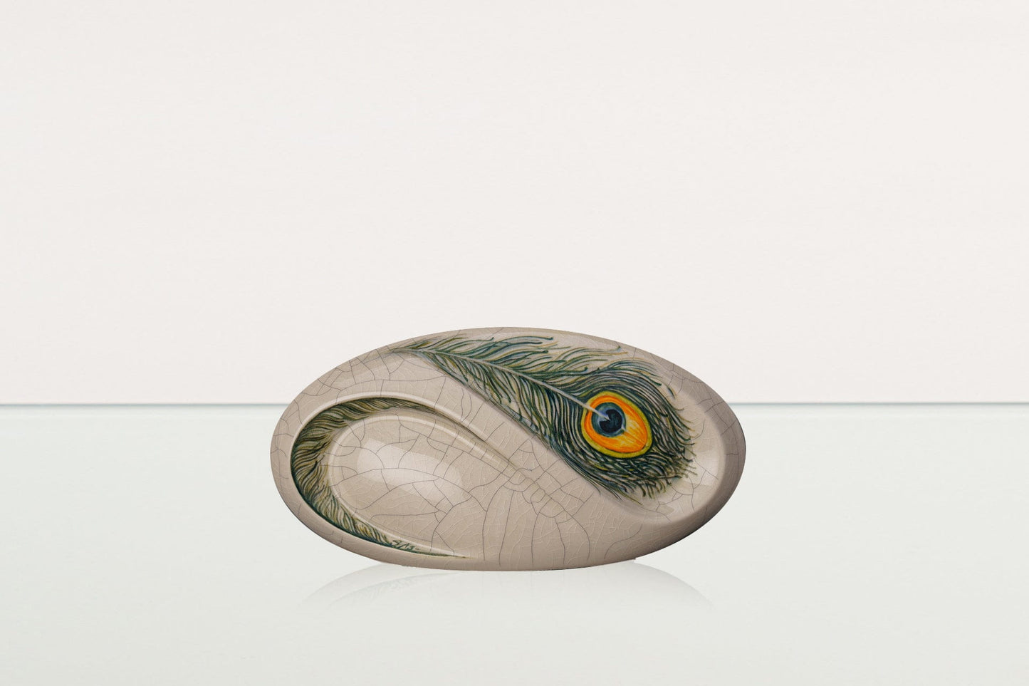 Pulvis Art Urns Exclusive Urn Hand Decorated Eternity Keepsake "Feathers" - Ceramic Keepsake Urn